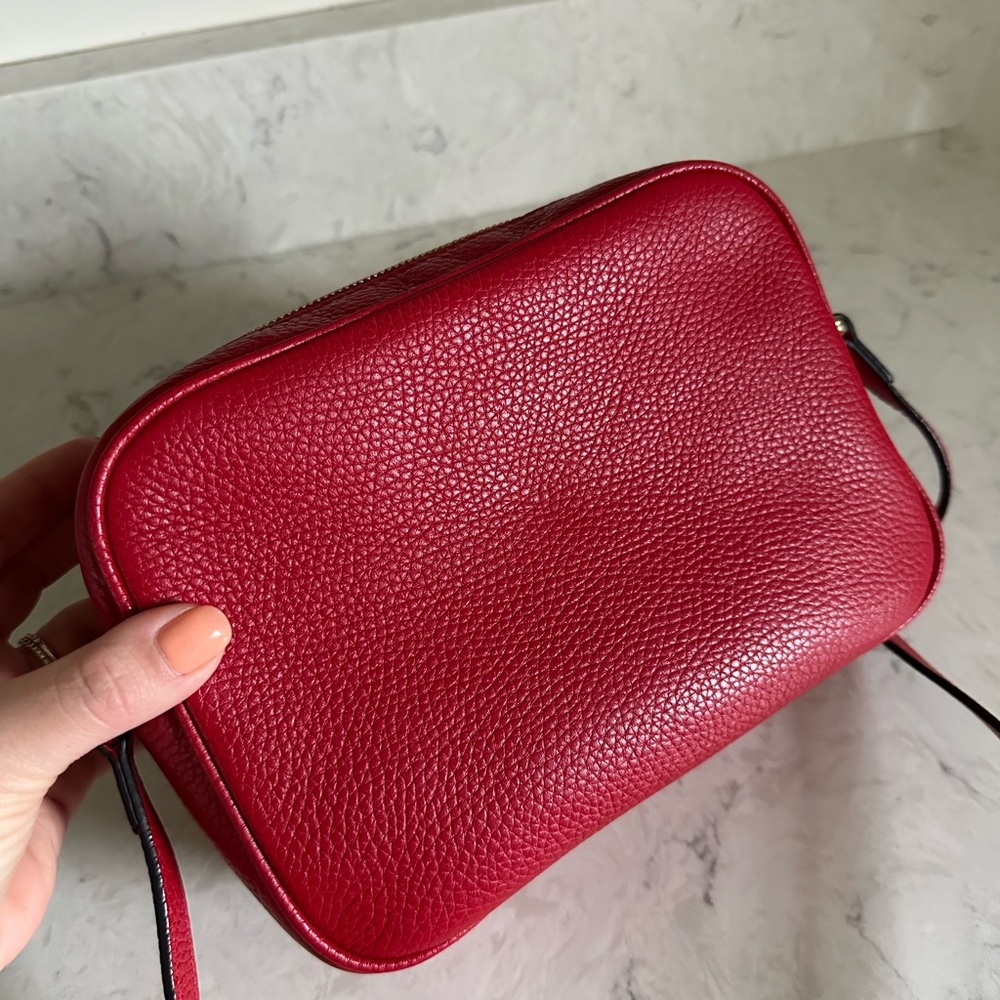Gucci Calfskin Red Small Soho Disco Pebbled Leather Crossbody - Picture 8 of 13